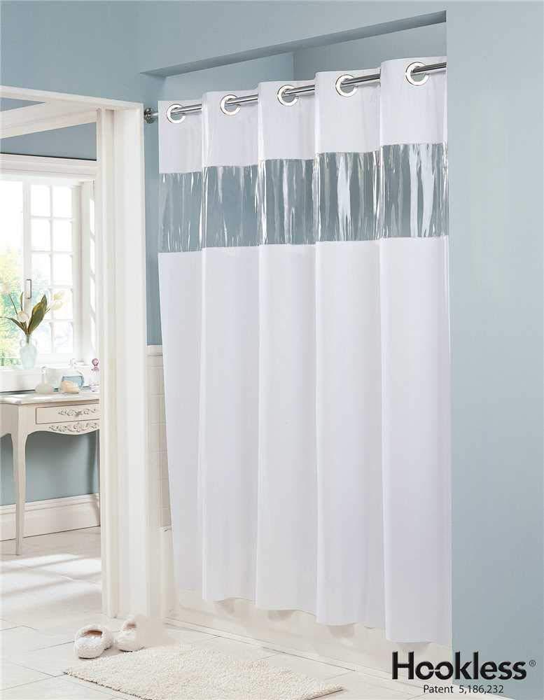 Hookless Hookless Vision Vinyle Shower Curtain - White