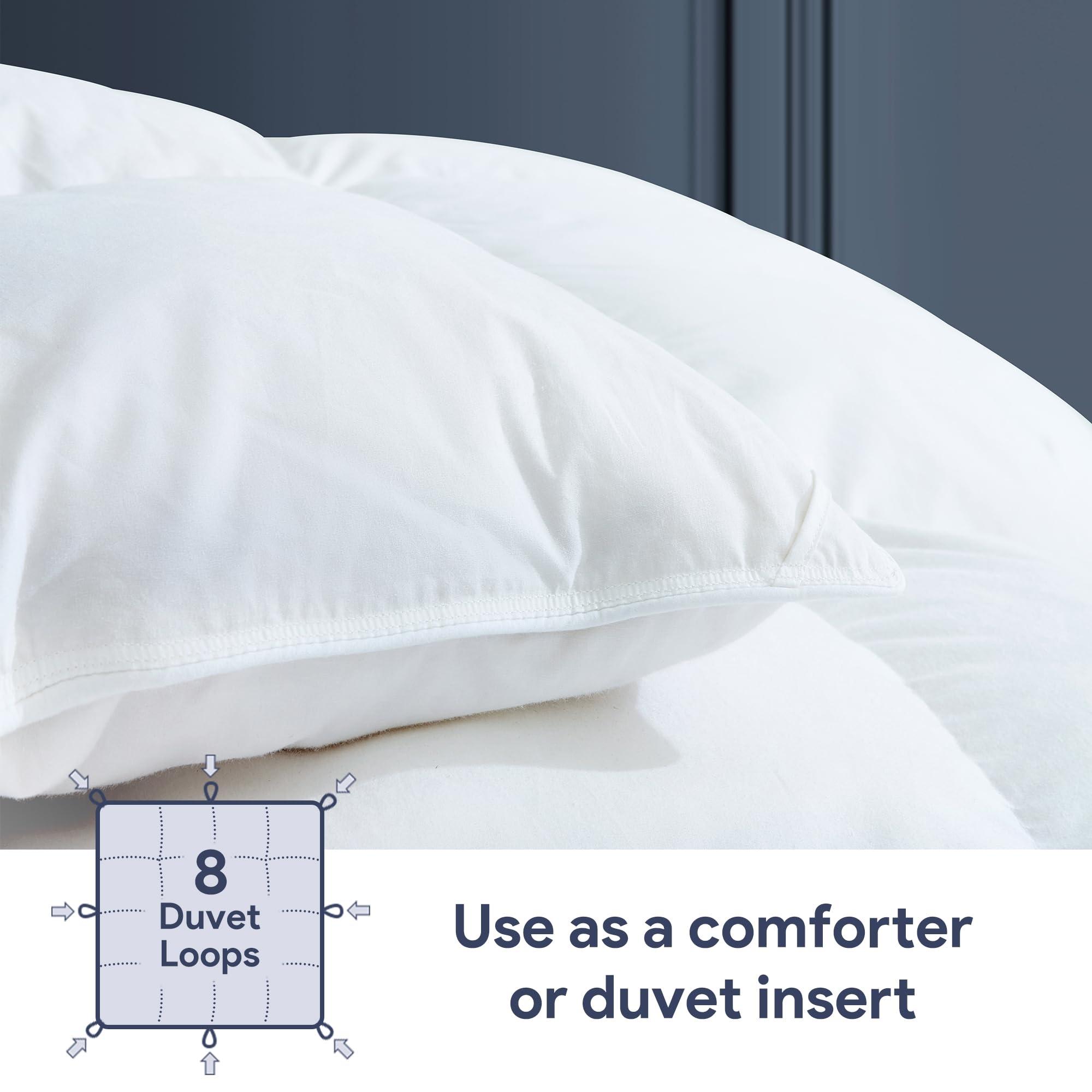 Maple&Stone Maple&Stone Down Comforter Full Size, Heavyweight Duvet Insert with 8 Corner Tabs, Extra Fluffy Comforter with Cotton Cover, Luxury Hotel Bedding (82 x 86 Inches, White)