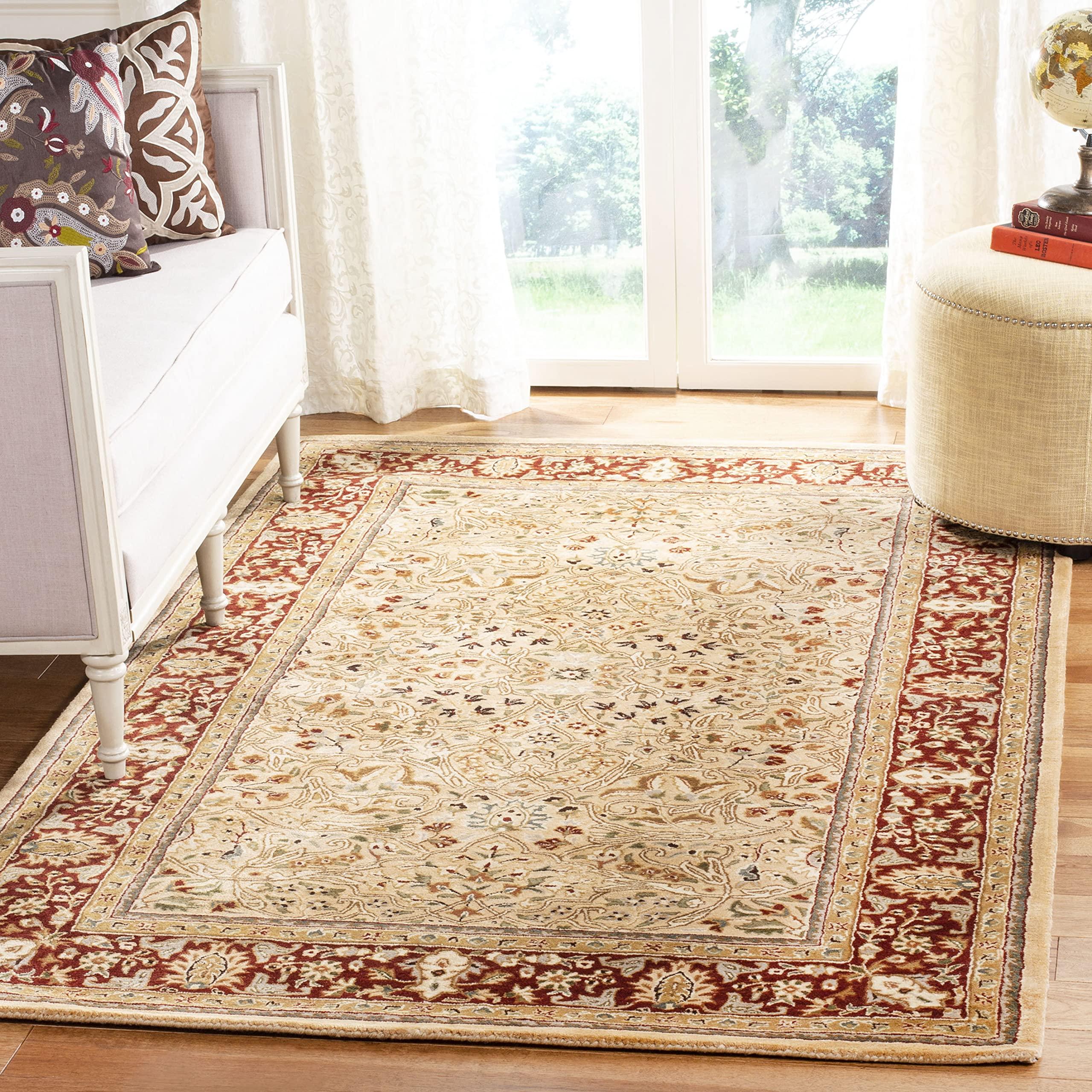 Safavieh SAFAVIEH Persian Legend Collection Area Rug - 6' x 9', Ivory & Rust, Handmade Traditional Wool, Ideal for High Traffic Areas in Living Room, Bedroom (PL511B)