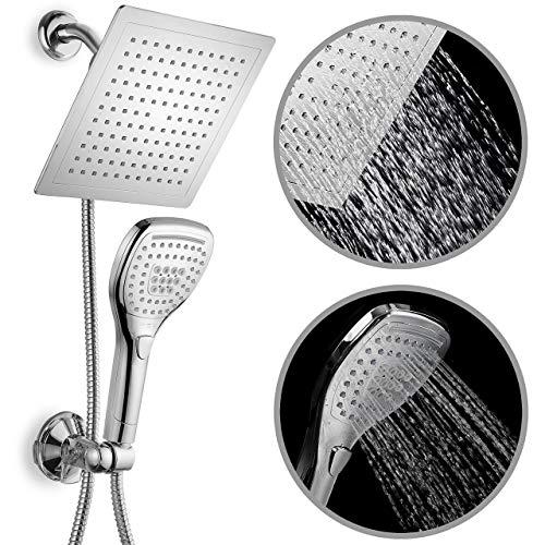 Dream Spa Dream Spa Ultra-Luxury 9" Rainfall Shower Head/Handheld Combo. Convenient Push-Button Flow Control Button for easy one-handed operation. Switch flow settings with the same hand! Premium Chrome