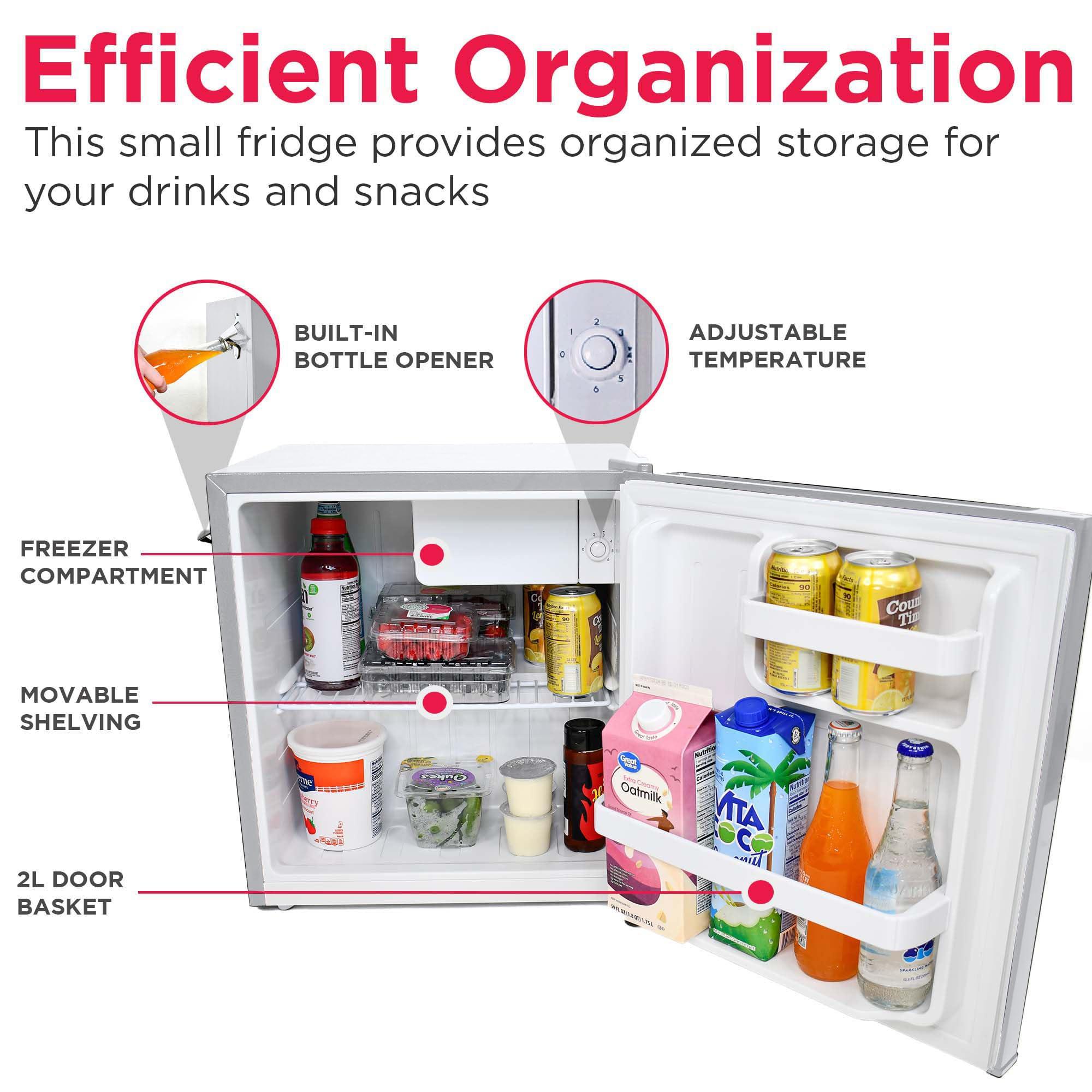 Frigidaire Frigidaire EFR176 Retro Compact Fridge with Chiller Mini Refrigerator with Built-in Bottle Opener for Office, Bedroom, Dorm Room or Cabin, 1.6 cu ft 16\" D x 18\" W x 18.5\" H, Moonlight