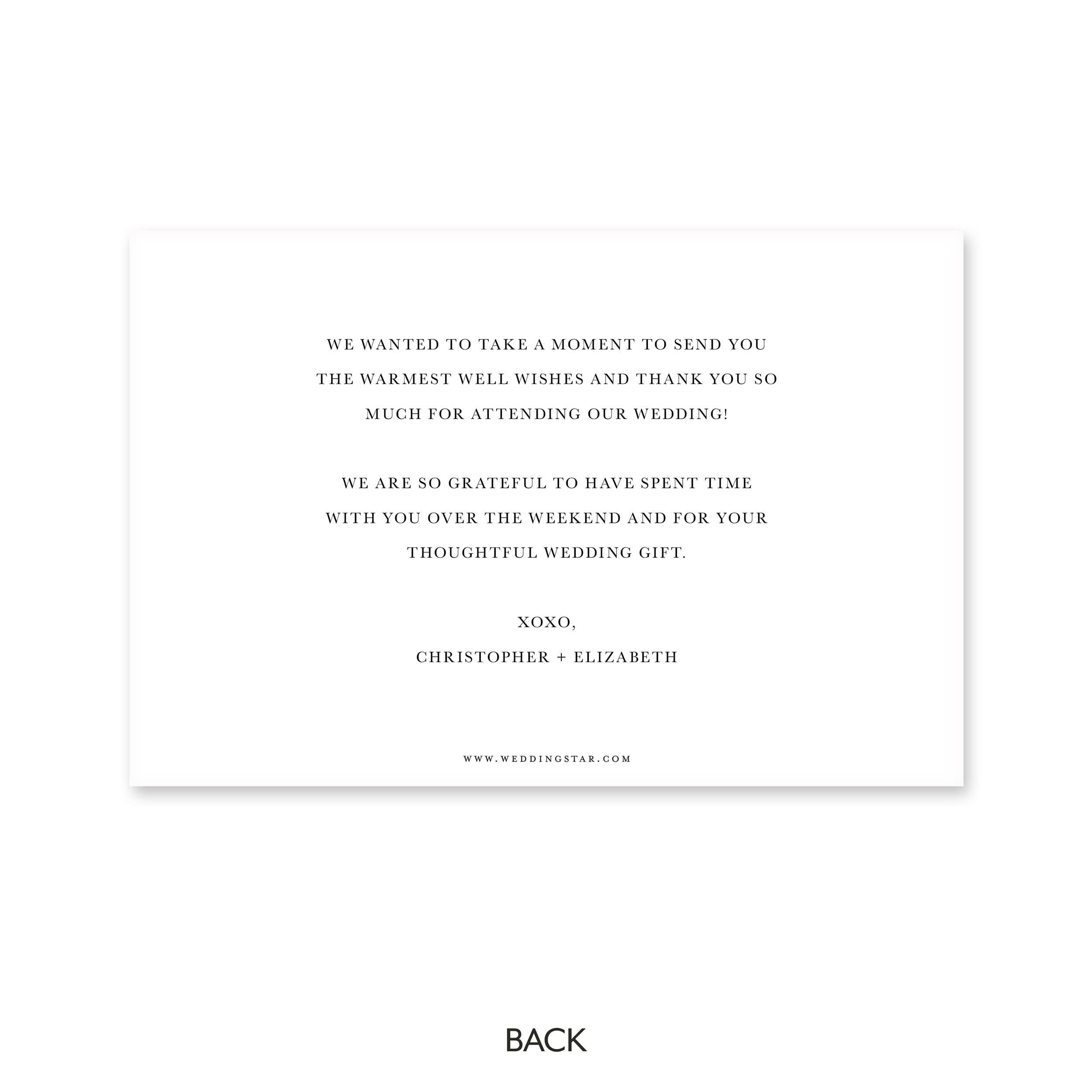 WEDDINGSTAR WEDDINGSTAR Custom Printed Photo Thank You Cards - Timeless Snapshot - Horizontal (Pack of 120)