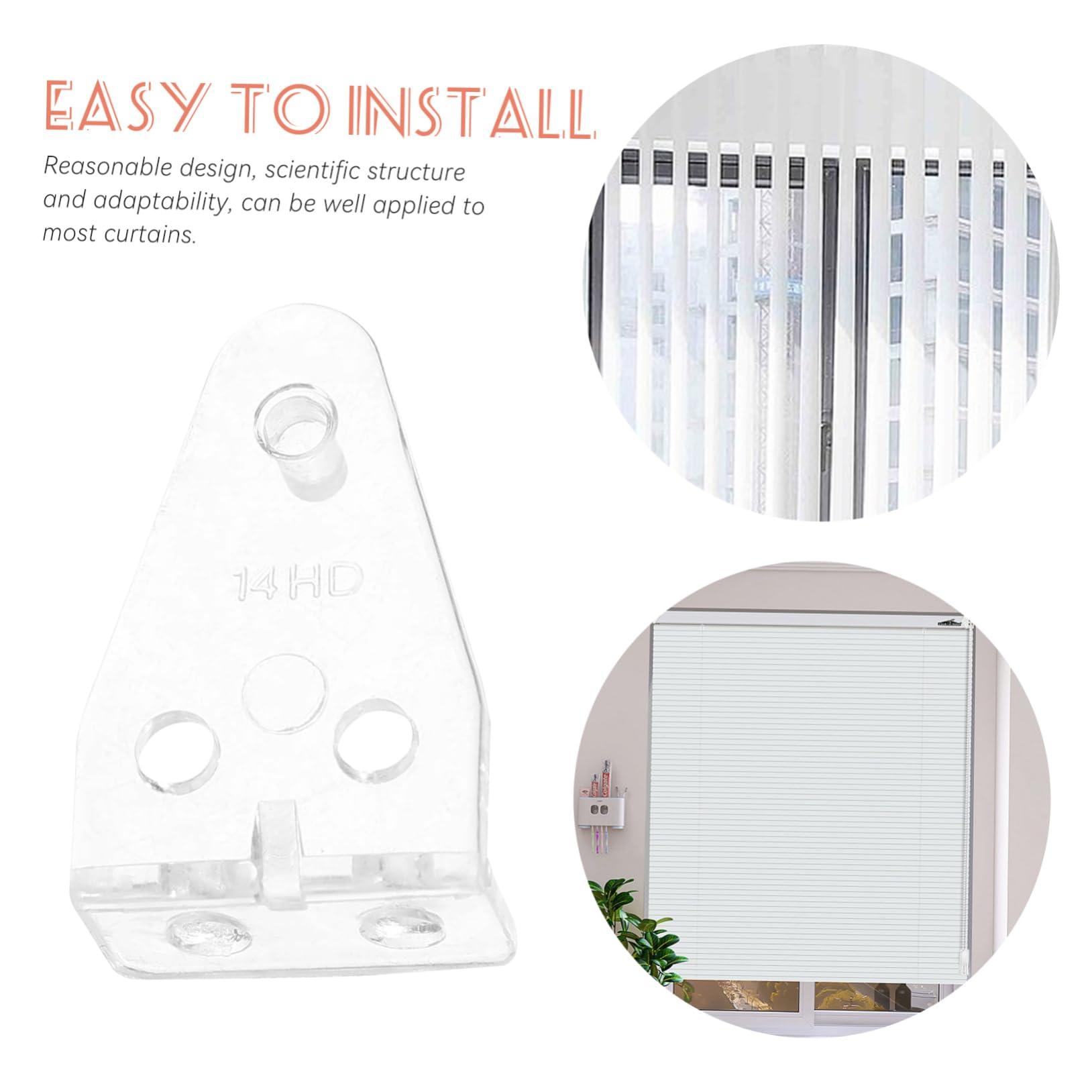 DECHOUS 120 Pcs Blind Hook Blind Brackets Replacements Blind Holder Blind Hold Down Parts Clear Plastic Blinds Hooks Blinds Holder Curtain Parts Venetian Blind Fixing Hooks Curtain Hooks