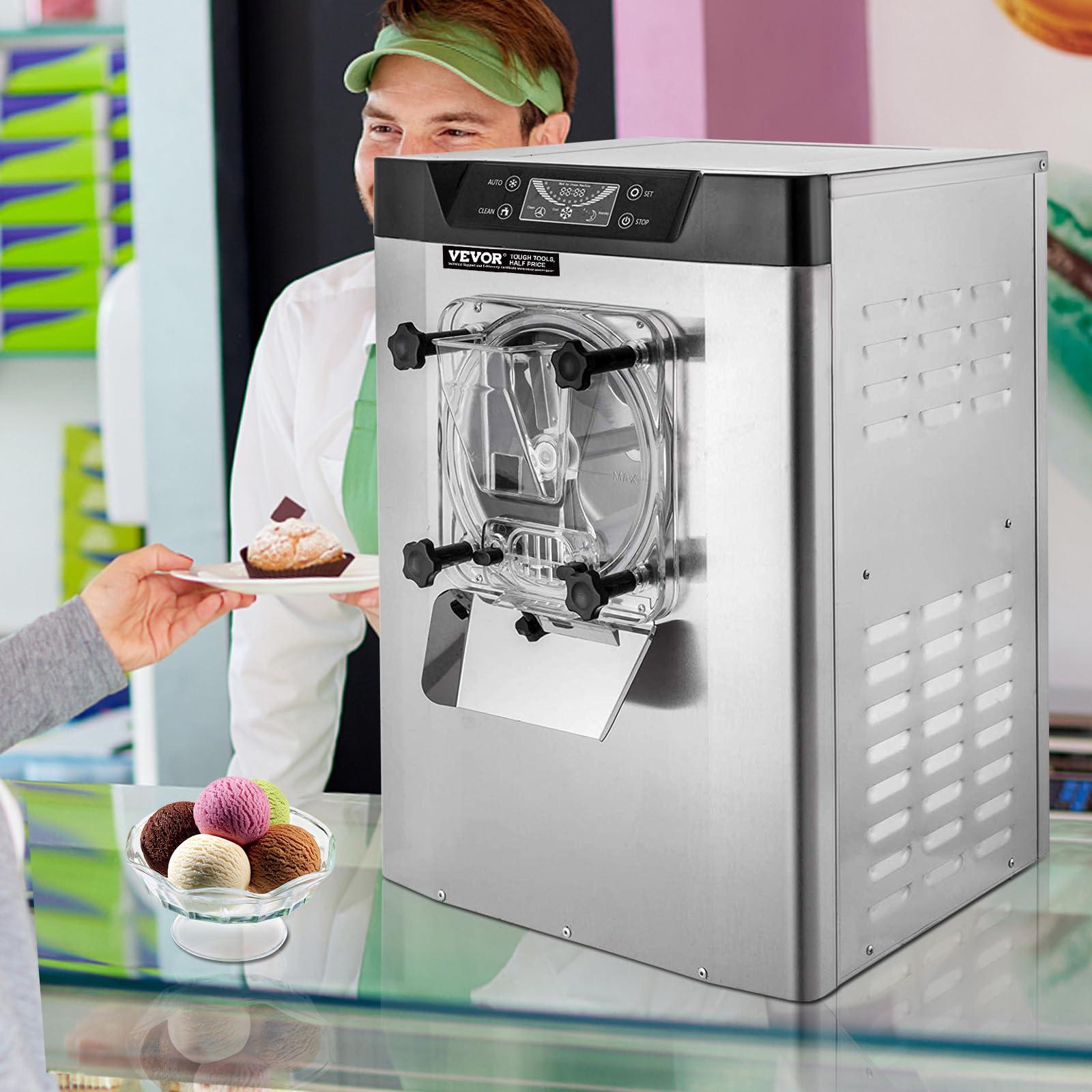 VEVOR VEVOR Commercial Ice Cream Machine 1400W 20/5.3 Gph Hard Serve Ice Cream Maker with LED Display Screen Auto Shut-Off Timer One Flavors Perfect for Restaurants Snack bar Supermarkets