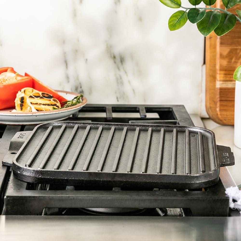 Lodge Lodge LSRG3 Cast Iron Single-Burner Reversible Grill/Griddle, 10.5-inch