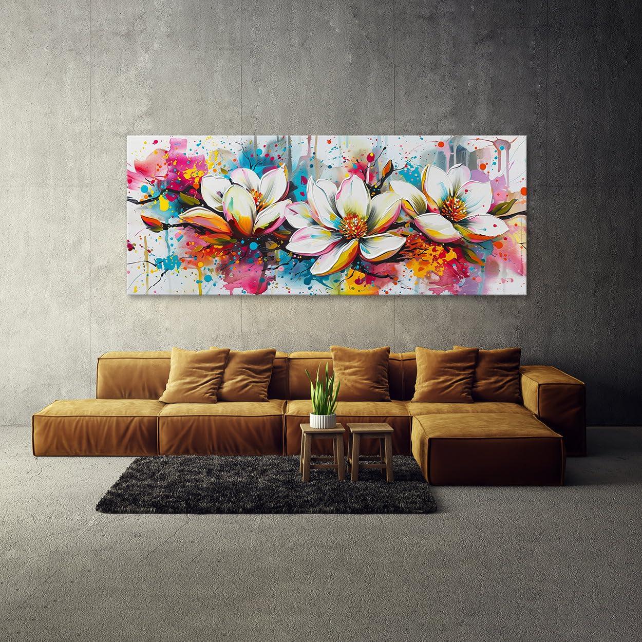 Sense Canvas Sense Canvas Magnolia Urban Bloom 26 Canvas Art - Home Decor Wall Art Print Poster Painting Medium 30x12 / 1.5\"