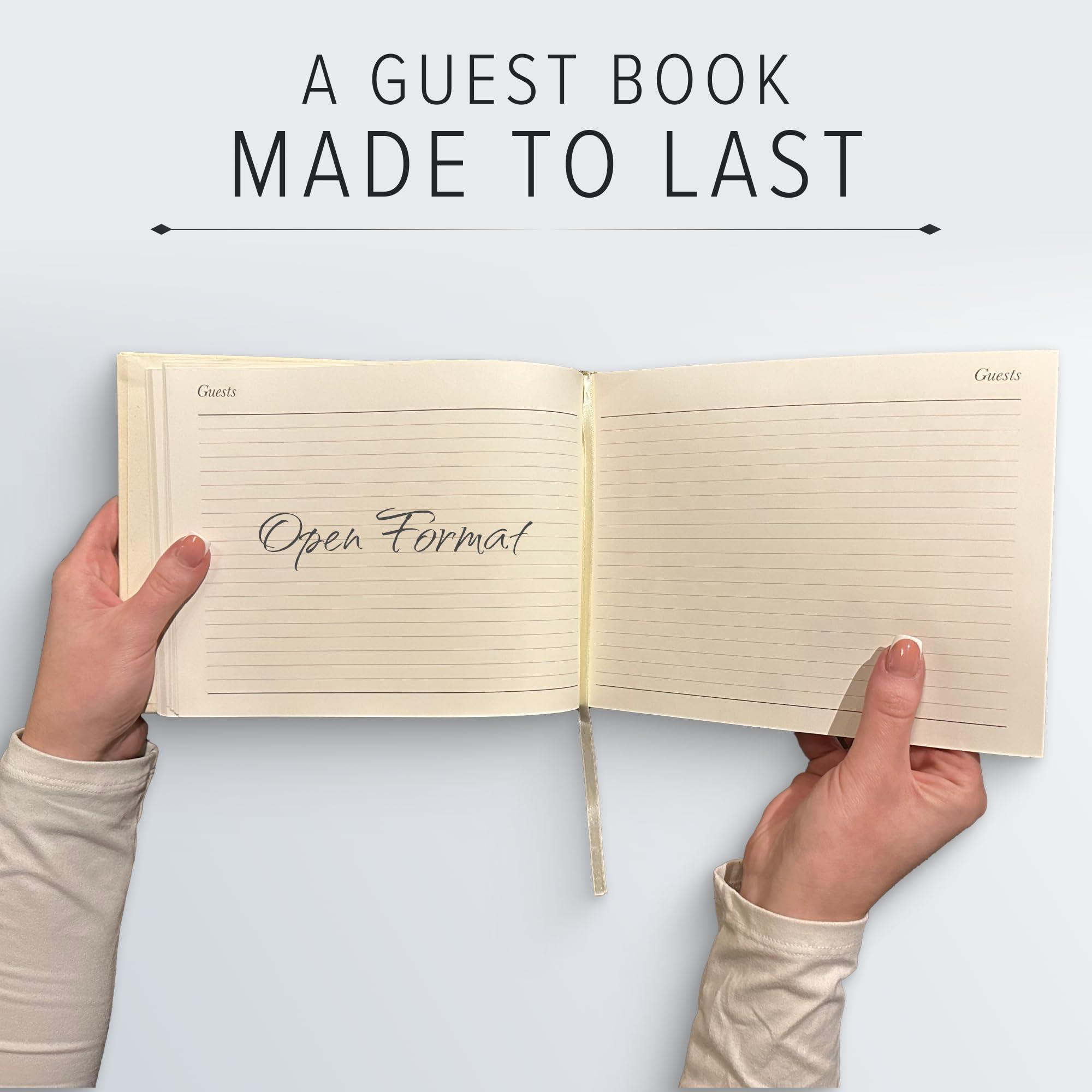 Gallery Leather Gallery Leather Guest Book Wedding, Party, Special Events, add Polaroid Photos, 192 Lined Pages, Bonded Leather, Hardcover - Acadia Burgundy