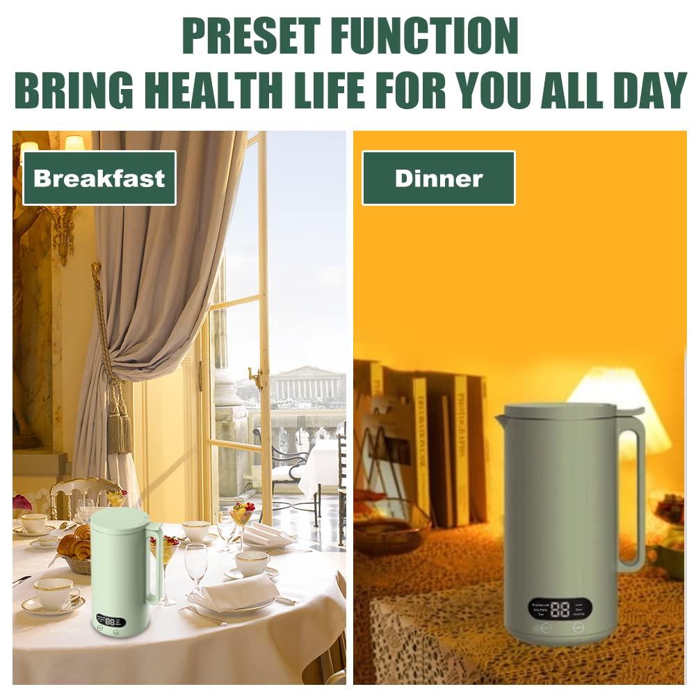 Micrael Home Mini Soy Milk Maker Machine, 6 in 1 Automatic Nut Milk Maker, Electric Juice Blender Free Filtering, Self-Cleaning Personal Soybean Milk Machine Household with 12H Preset for Kitchen
