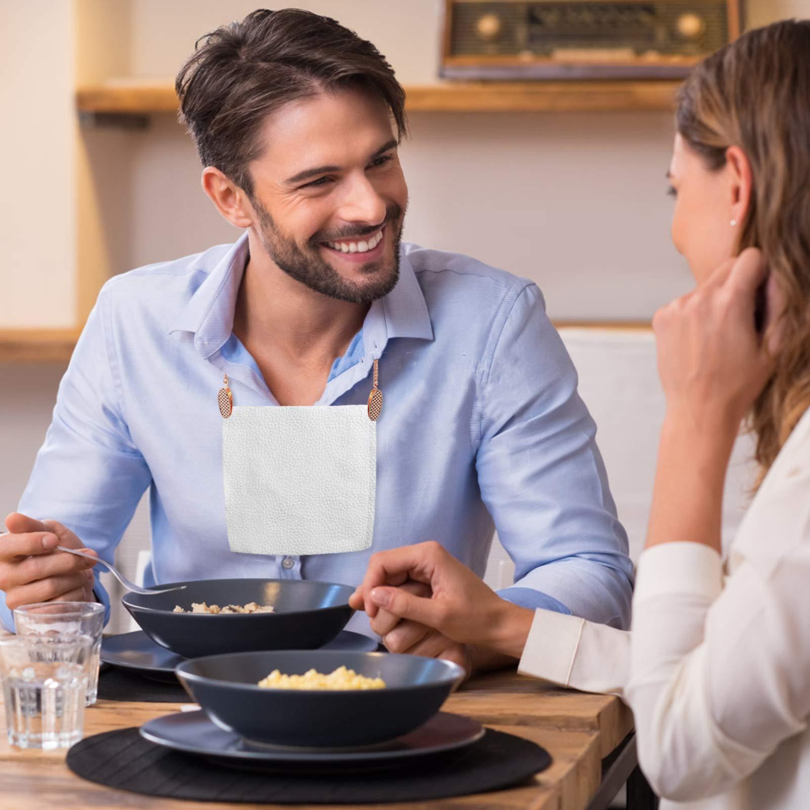 VAKUUM VAKUUM Serviette Neck Chain 5pcs Napkin Clips Bib Holder Clips Metal Towel Apron Bib Chain Clips for Adult and Elderly Dinner Supplies Dental Bib Clips