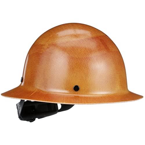 MSA MSA 475407 Skullgard Full-Brim Hard Hat with Fas-Trac III Ratchet Suspension | Non-slotted Hat, Made of Phenolic Resin, Radiant Heat Loads up to 350F - Standard Size in Natural Tan