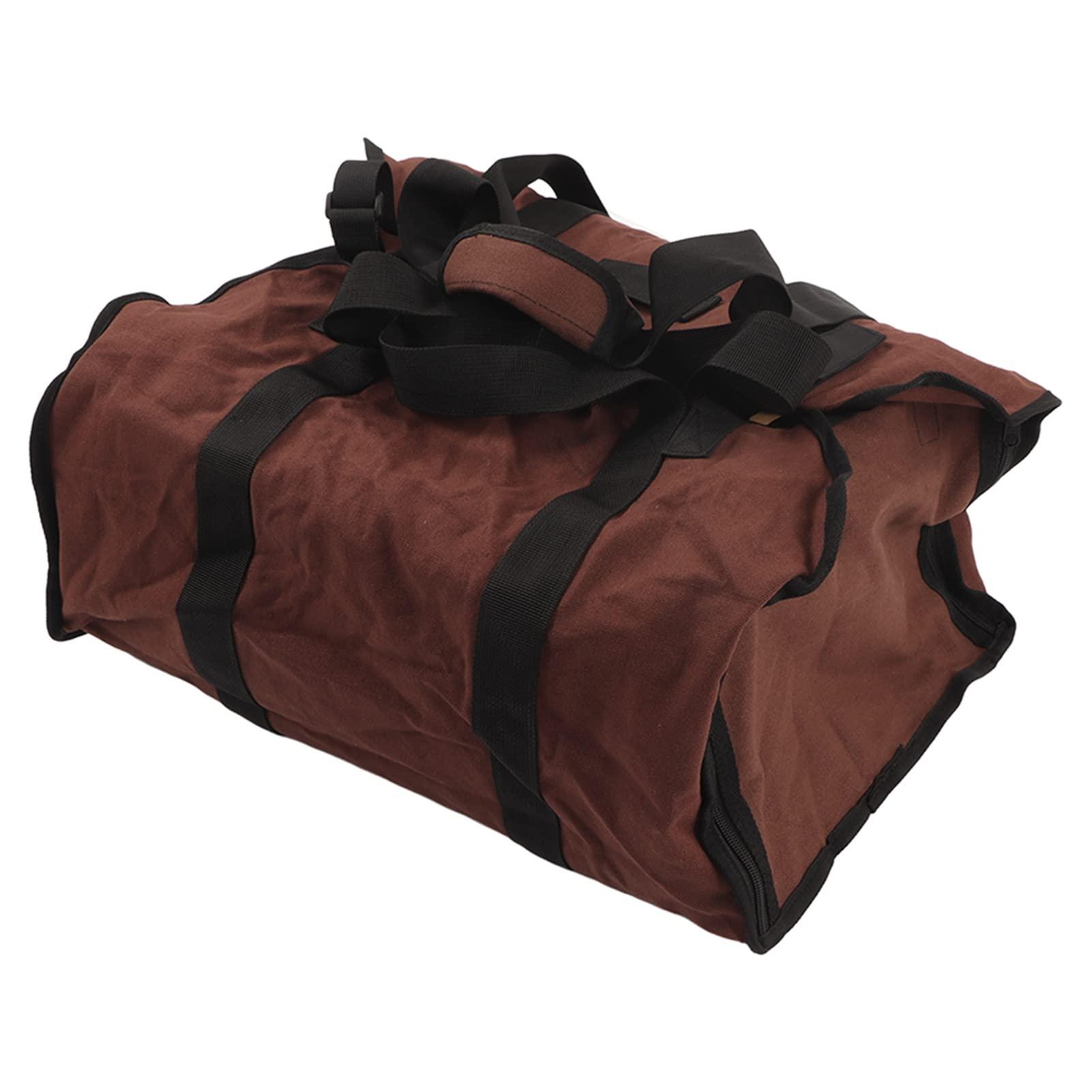 JEOZBM JEOZBM Canvas Log Carrier Bag, Waxed Canvas Firewood Log Carrier Tote, Waxed Canvas Firewood Log Carrier Tote, for Carrying Wood at Home or Camping by Outdoor