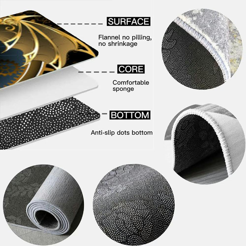 ZaCosy Computer Chair Mat for Hardwood Floor Gaming Rug Carpet Desk Office Chair Mat Floor Mat for Office Chair Gaming Room Mechanical Dragon Wings a Lens