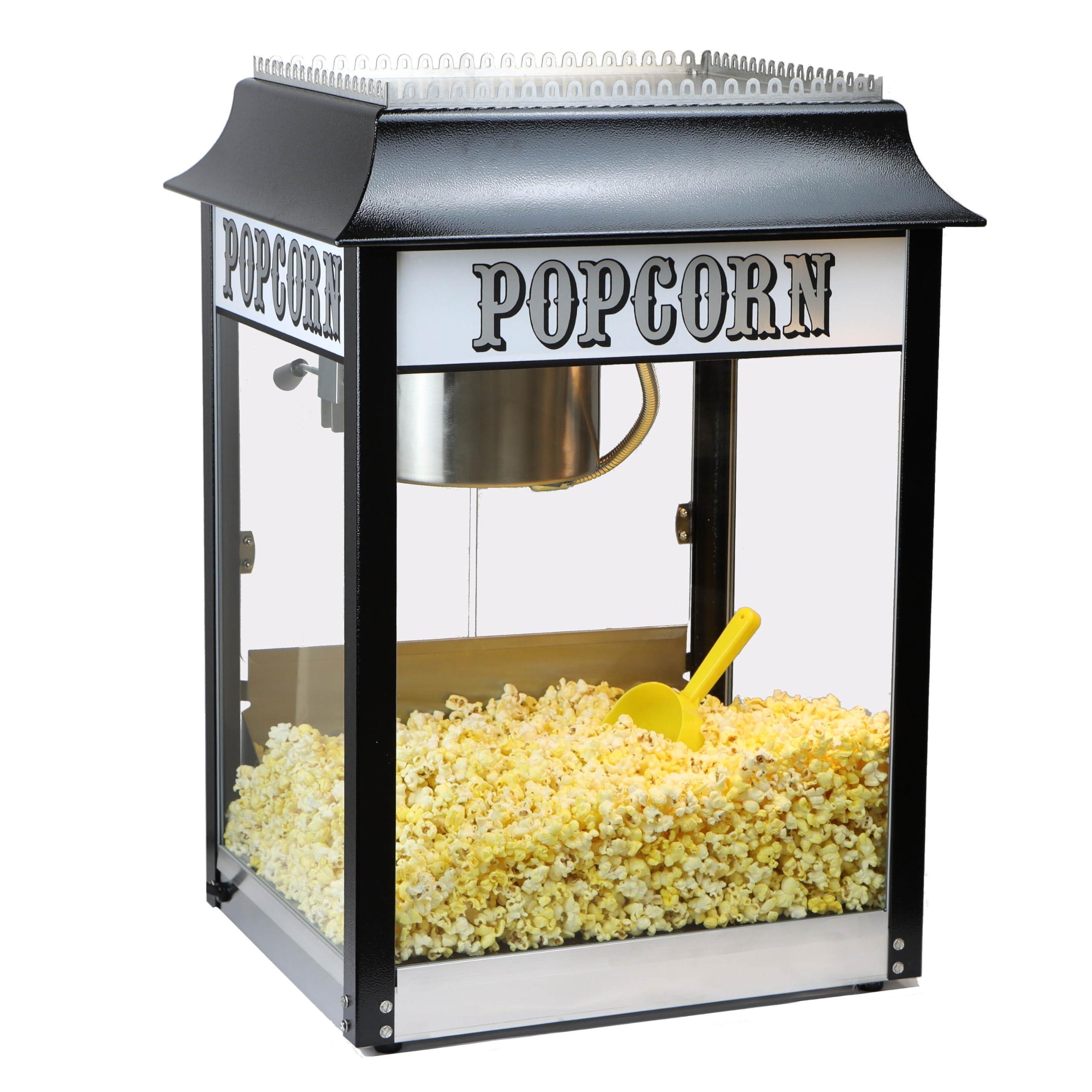 Paragon Paragon 1911 Style Pop 8 Ounce Black & Chrome Popcorn Machine for Professional Concessionaires Requiring Commercial Quality High Output Popcorn Equipment