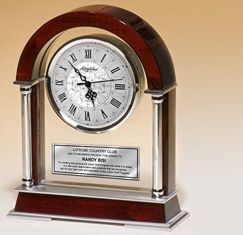 AllGiftFrames Personalized Retirement Clock Gift Engraved Desk Table Clock for Wedding Anniversary Employee Service Award Recognition Etched Retire Birthday Graduation 8.5 x 10.5