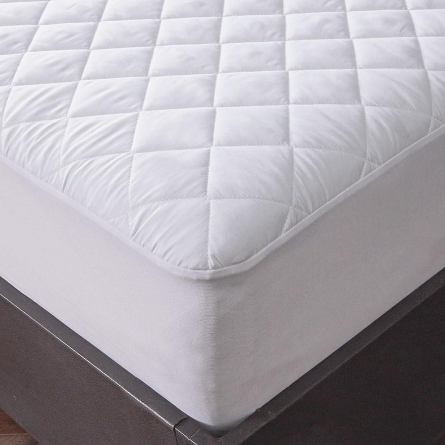 Tophacker White Waterproof Mattress Protector Wet Protecting Sheet Double Bed Size Extra Deep Fitted Sheet Non Noisy Comfy Sleep Mattress Cover Topper