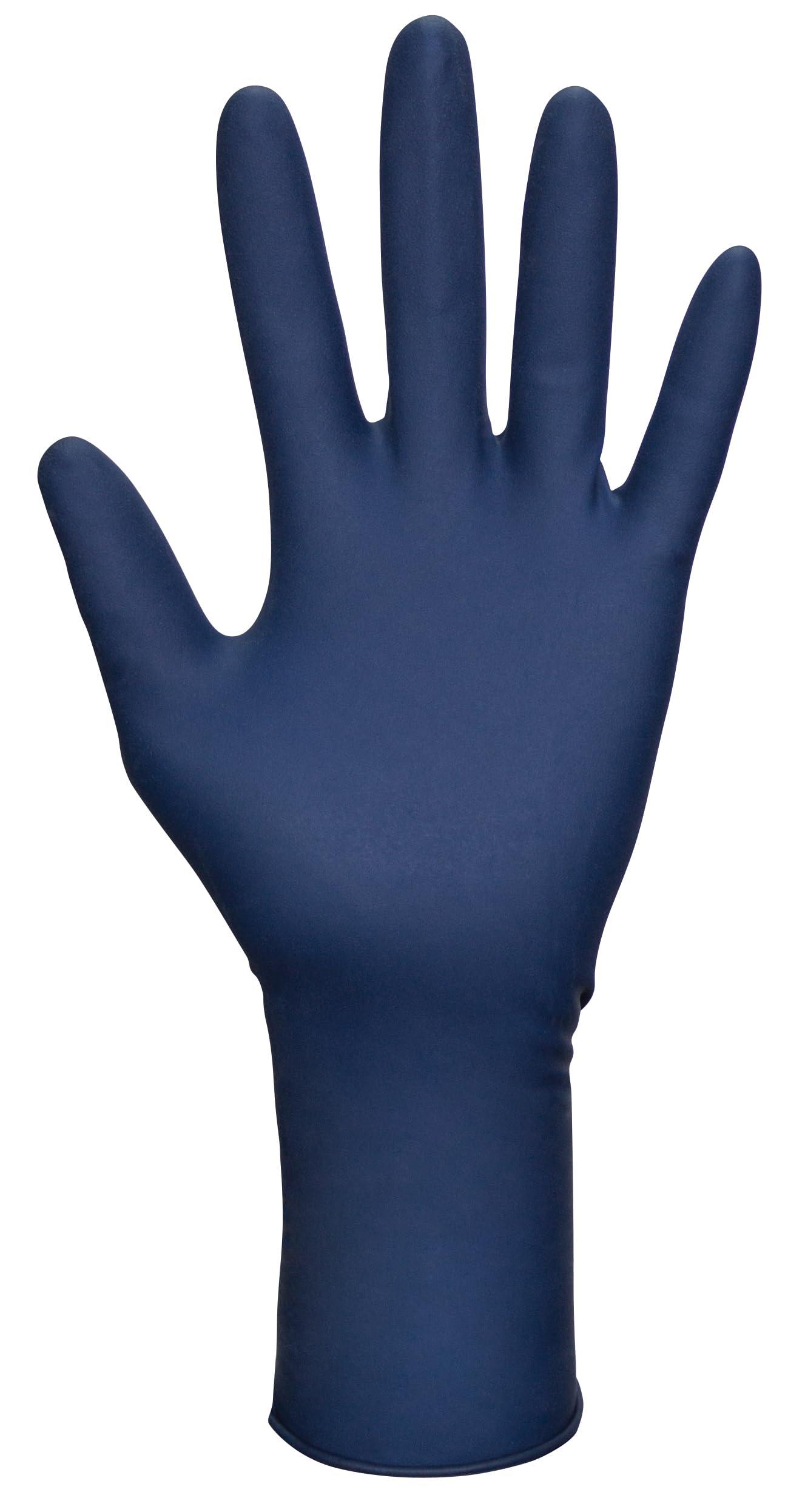 THICKSTER Thickster Powder-Free Exam Grade Latex Disposable Gloves. Size Large. Blue, 14 mil Thickness, 12\" Length. Fully Textured for Superior Grip. Single Use. Pack of 50. (6603-20)