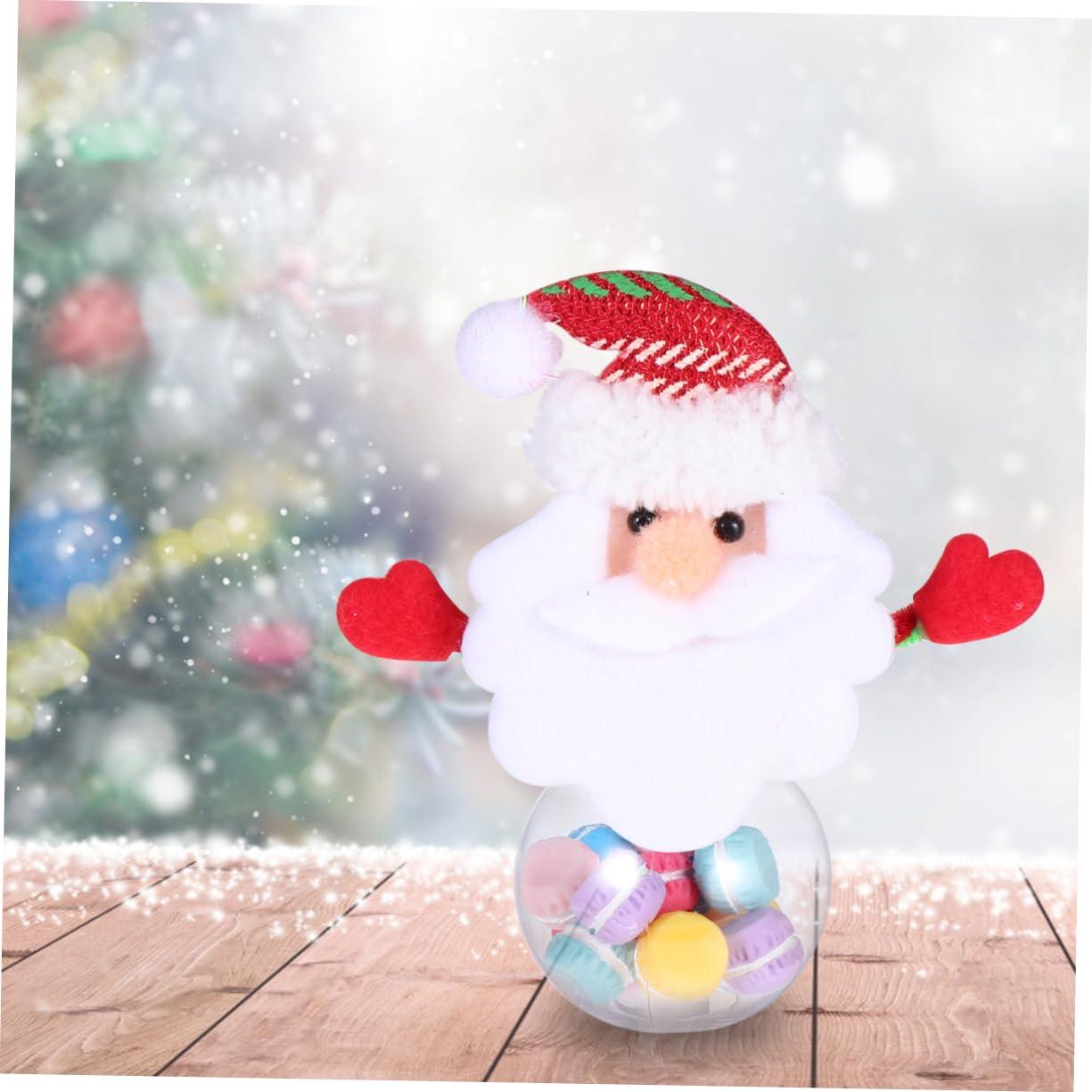 NAMOARLY NAMOARLY 4pcs Box Mini Candy Jar Christmas Lights Tins Snowman Candy Storage Christmas Storage Inflatable Christmas Tree Bag Christmas Treat Storage Canister Xmas Candy Jar Red Plastic