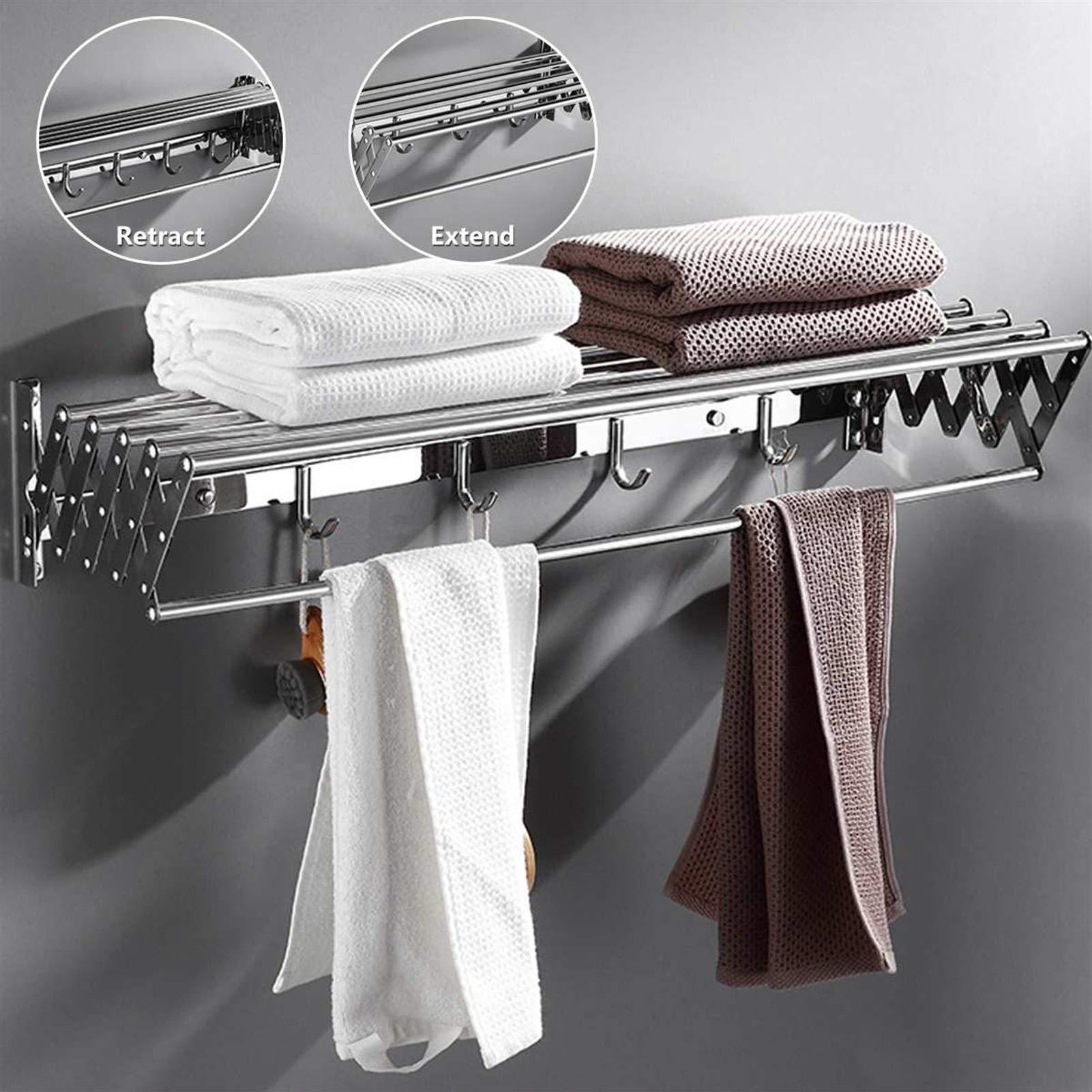 HomeLoft Basics Collapsible Airer Clothes,Wall Mounted Towel Rack,Folding Drying Rack,for Laundry Room Bathroom Clothesline Clotheshorse (50cm)