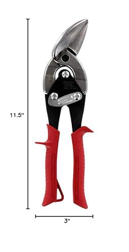 Midwest Snips MIDWEST Special Hardness Aviation Snip - Left Cut Offset Stainless Steel Cutting Shears with Forged Blade & KUSH\'N-POWER Comfort Grips - MWT-SS6510L