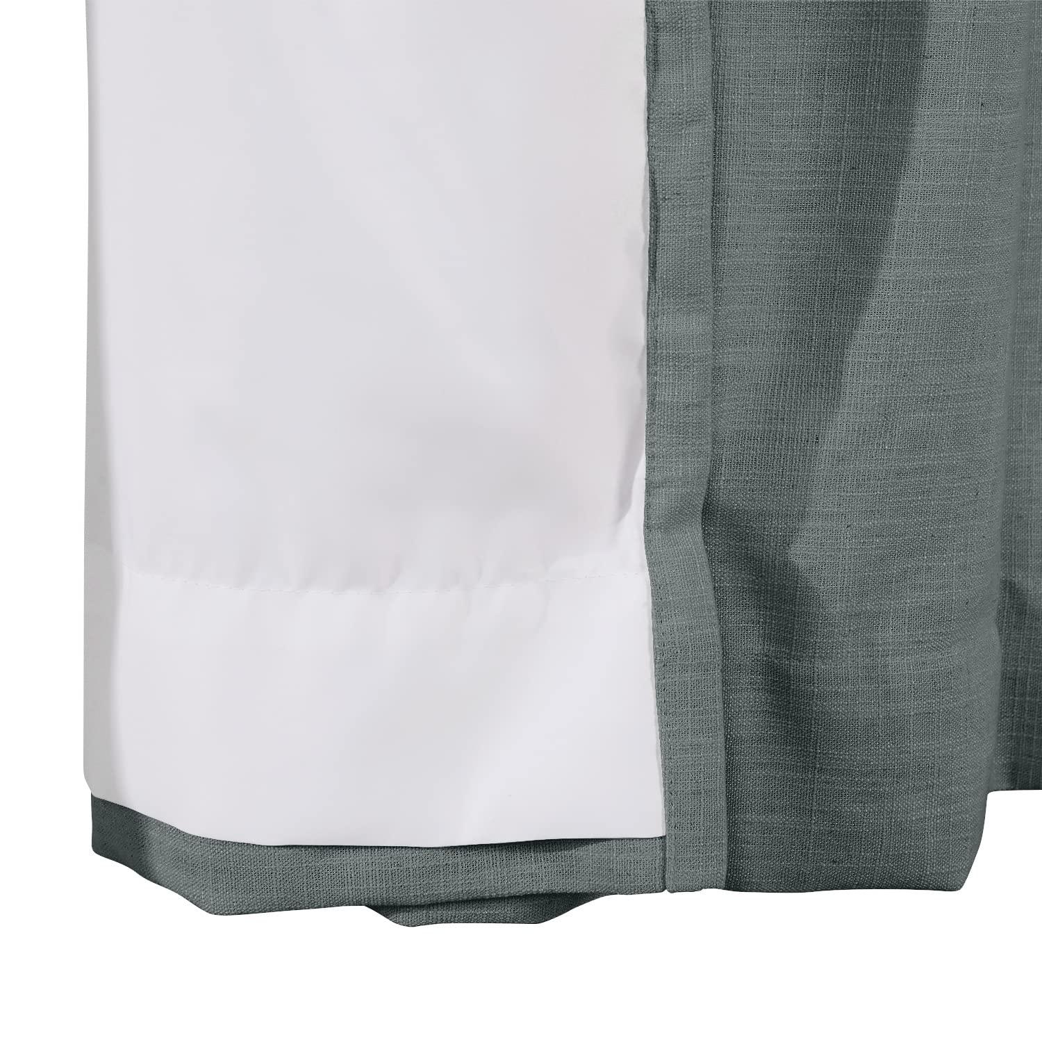 ChadMade ChadMade 240 Inches Long Linen Curtains, 2 Panels 52Wx240L Dark Grey, Rod Pocket Back Tab Hook Belt Flat Hooks Privacy Lined Draperies for Traverse Rod, Tallis Collection