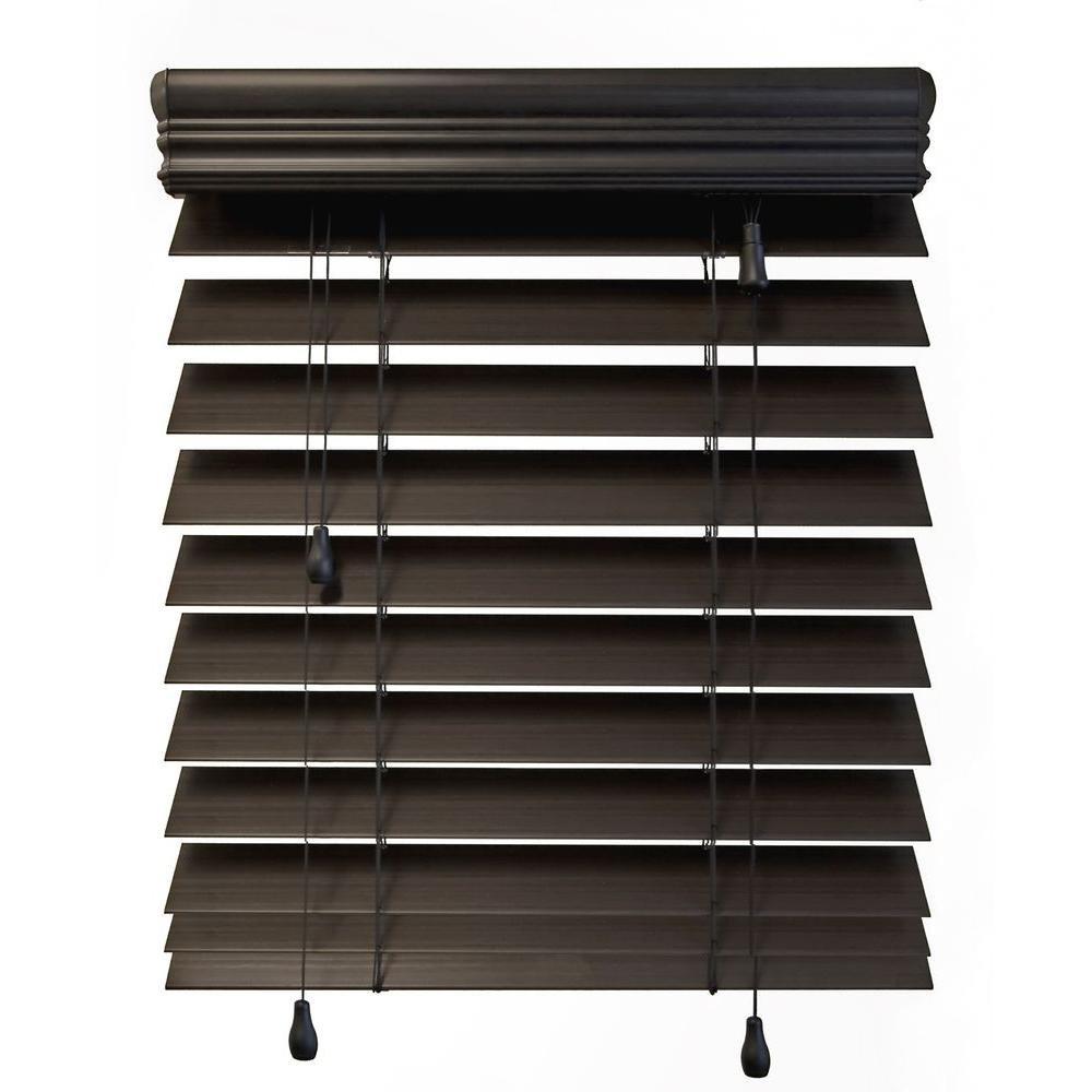 Blinds Emporium Of GA Ultra Premium Espresso Brown 2 1/2" (2.5") Inch Faux Wood Blind 43 7/8" W x 64" L - Custom Cut Thousands of Sizes