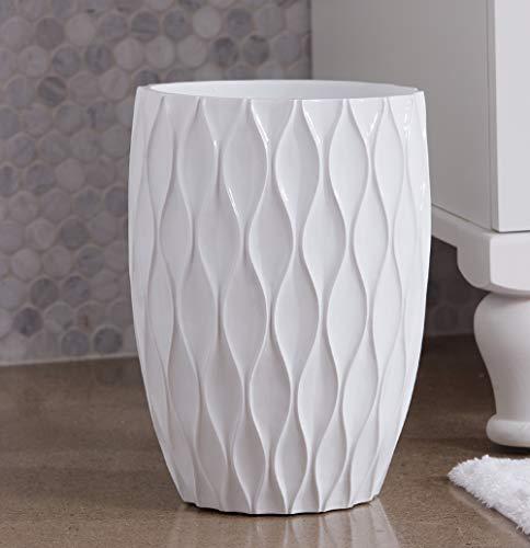 Roselli Trading Company Roselli Trading Company Wave Collection Wastebasket, White