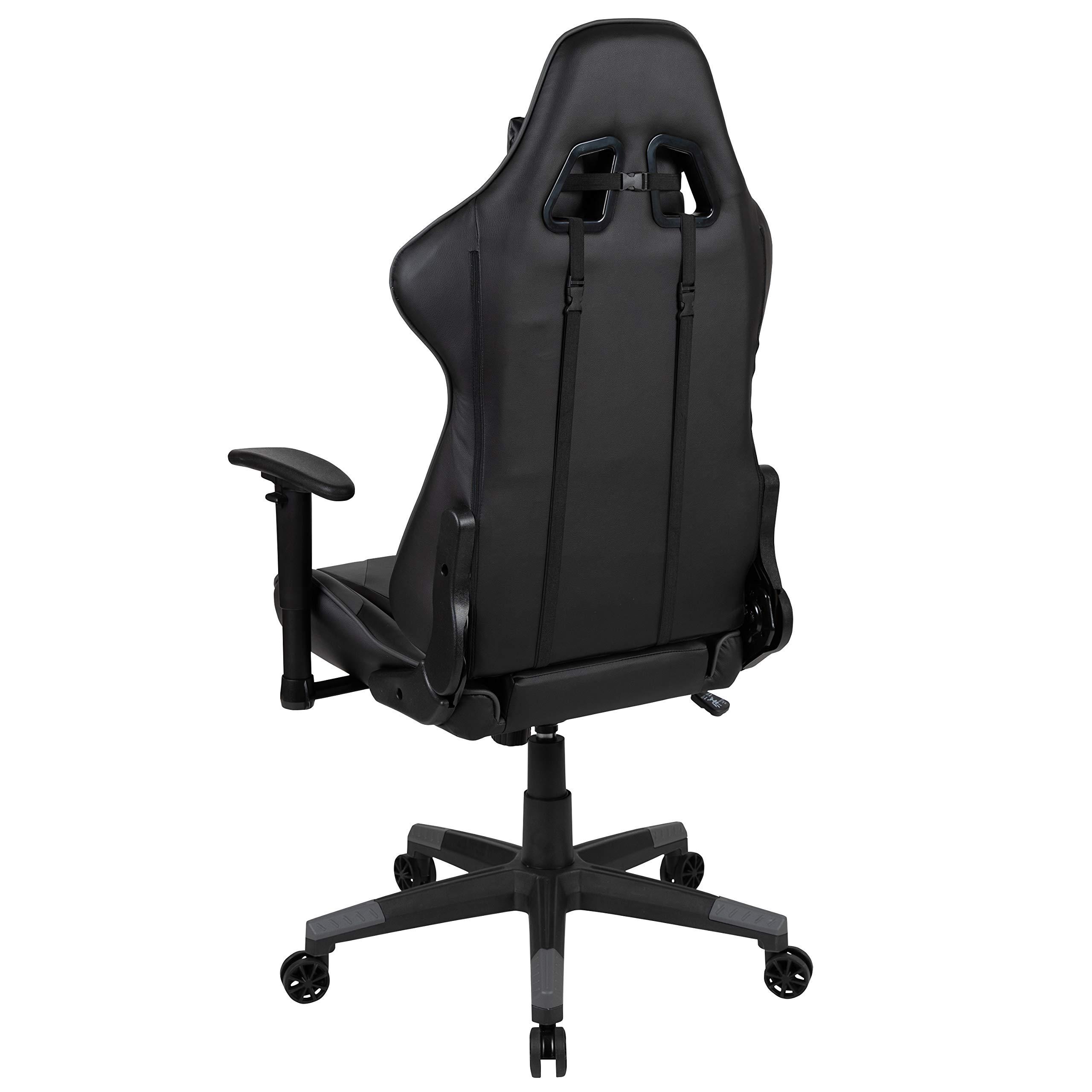 Flash Furniture Flash Furniture X20 Gaming Chair Racing Office Ergonomic Computer PC Adjustable Swivel Chair with Fully Reclining Back in Gray LeatherSoft