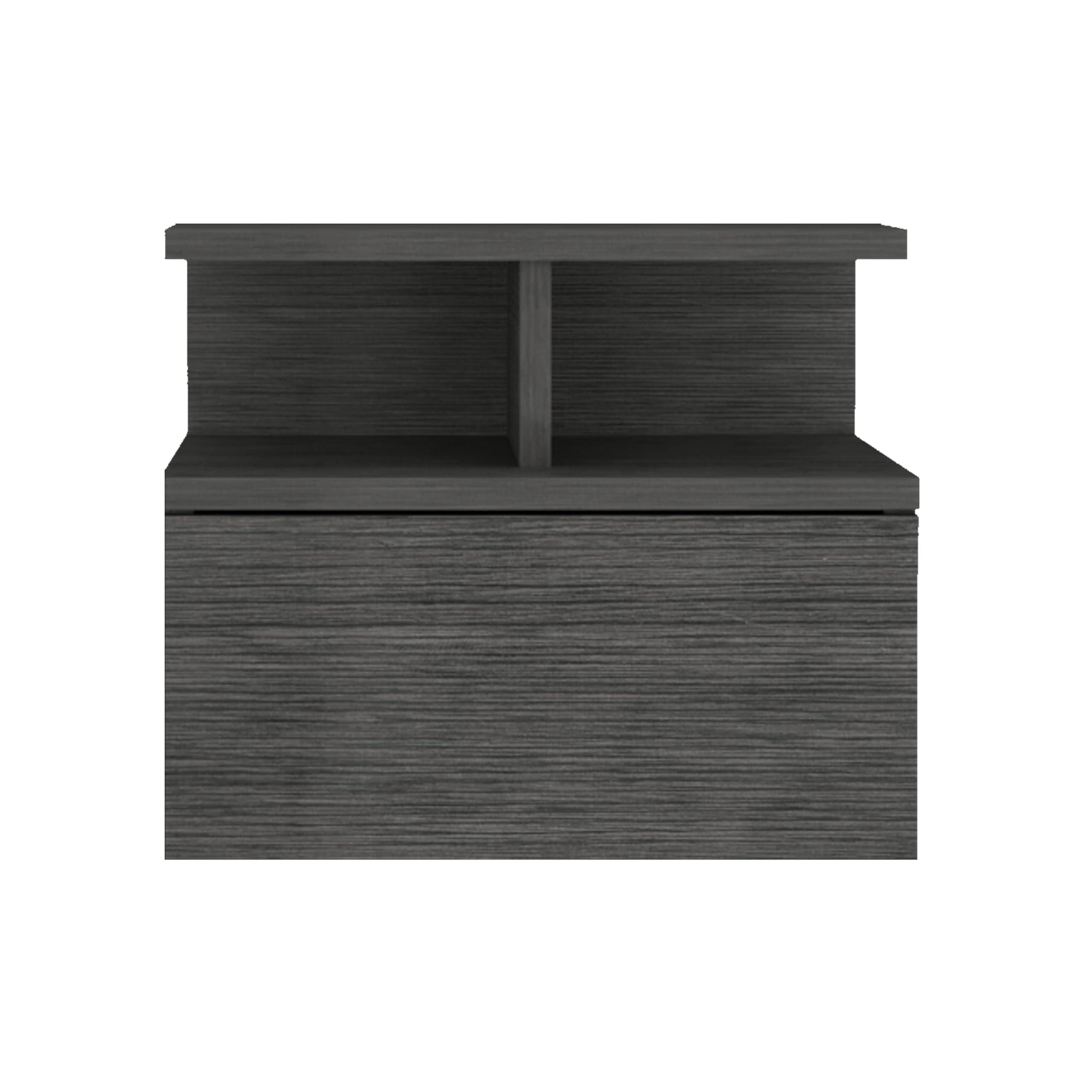 generic Floating Nightstand with Drawer and Open Storage Shelves