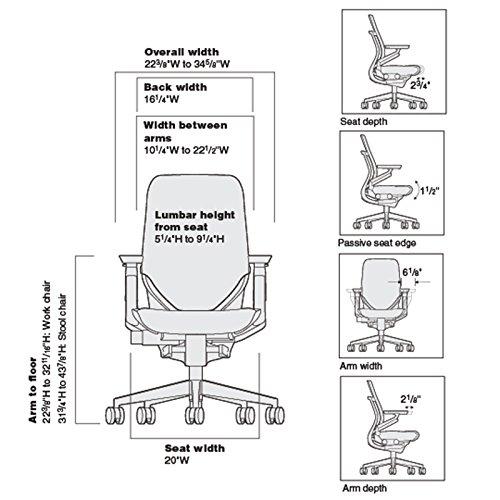 Steelcase Steelcase Gesture Office Chair - Navy Leather, Low Seat Height, Shell Back, Dark on Dark Frame