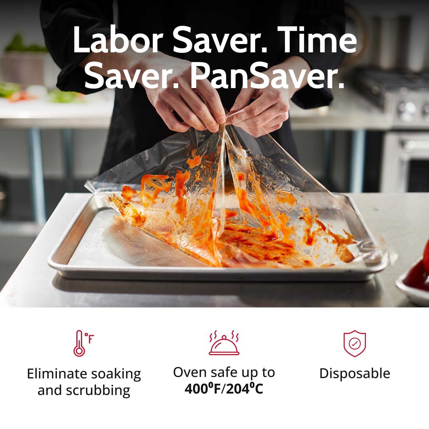 PanSaver PanSaver Hotel Clear Round Pan Liners for Easy Clean Up - Disposable Buffet Pan Liners, Ovenable up to 400F (6 & 7 Quart Round Pan Liner - 15 x 15 IN)