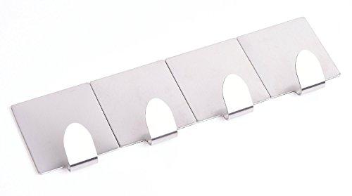 Home-organizer Tech 3M Adhesive Hooks, Super Power Heavy Duty J Hooks, NO Drill, NO Mark, Waterproof, Wall Mount Hooks for Coat Towel Robe Key, Design for Hotel Bedroom Bathroom Kitchen Cabinet Shower, 4 Pack