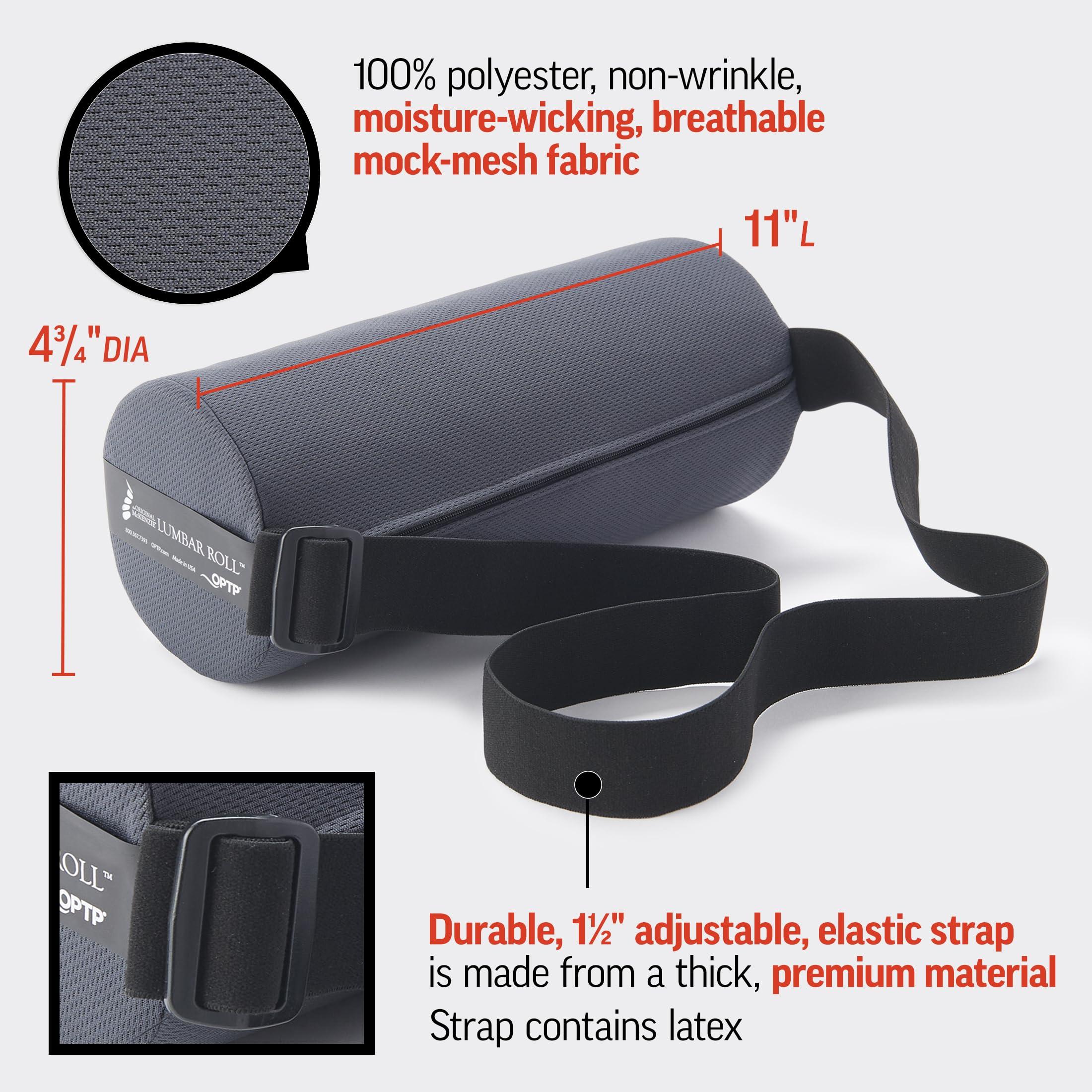 OPTP OPTP The Original McKenzie Lumbar Roll USA-Made Low Back Lumbar Support for Office Chair & Car Seat Back Support Cushion. The Preferred Lumbar Pillow by Physical Therapists - Standard Density