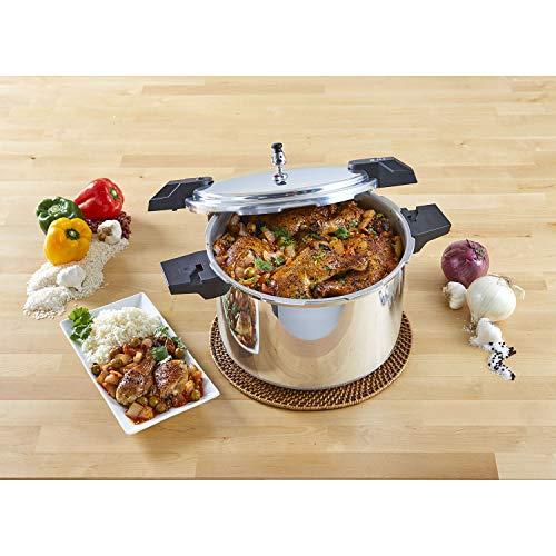 Imusa IMUSA USA A417-80808 22Qt Jumbo Stovetop Pressure Cooker with Regulator and Side Handles, Silver