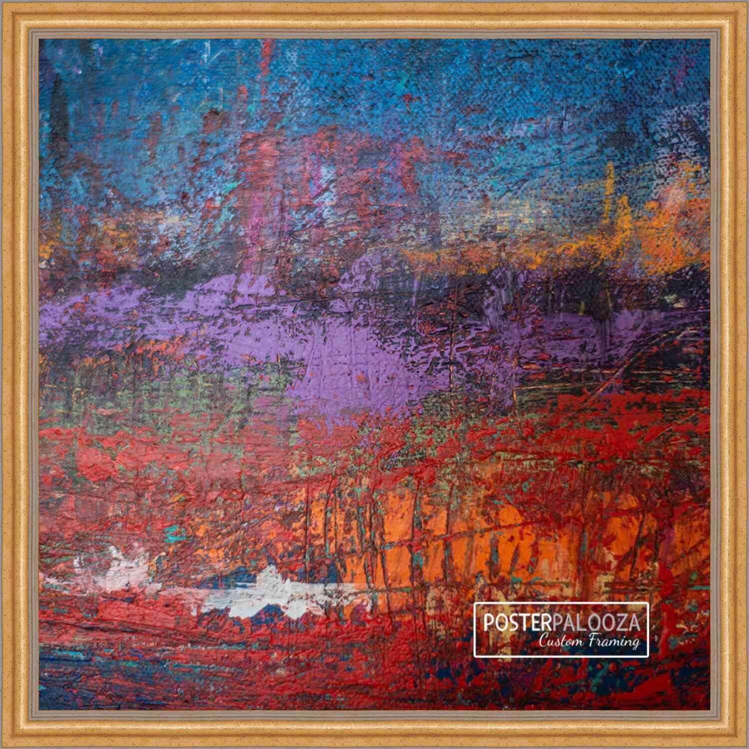 Poster Palooza Poster Palooza 20x20 Traditional Gold Complete Wood Square Picture Frame with UV Acrylic Plexiglass, Foam Board Backing & Hardware Included