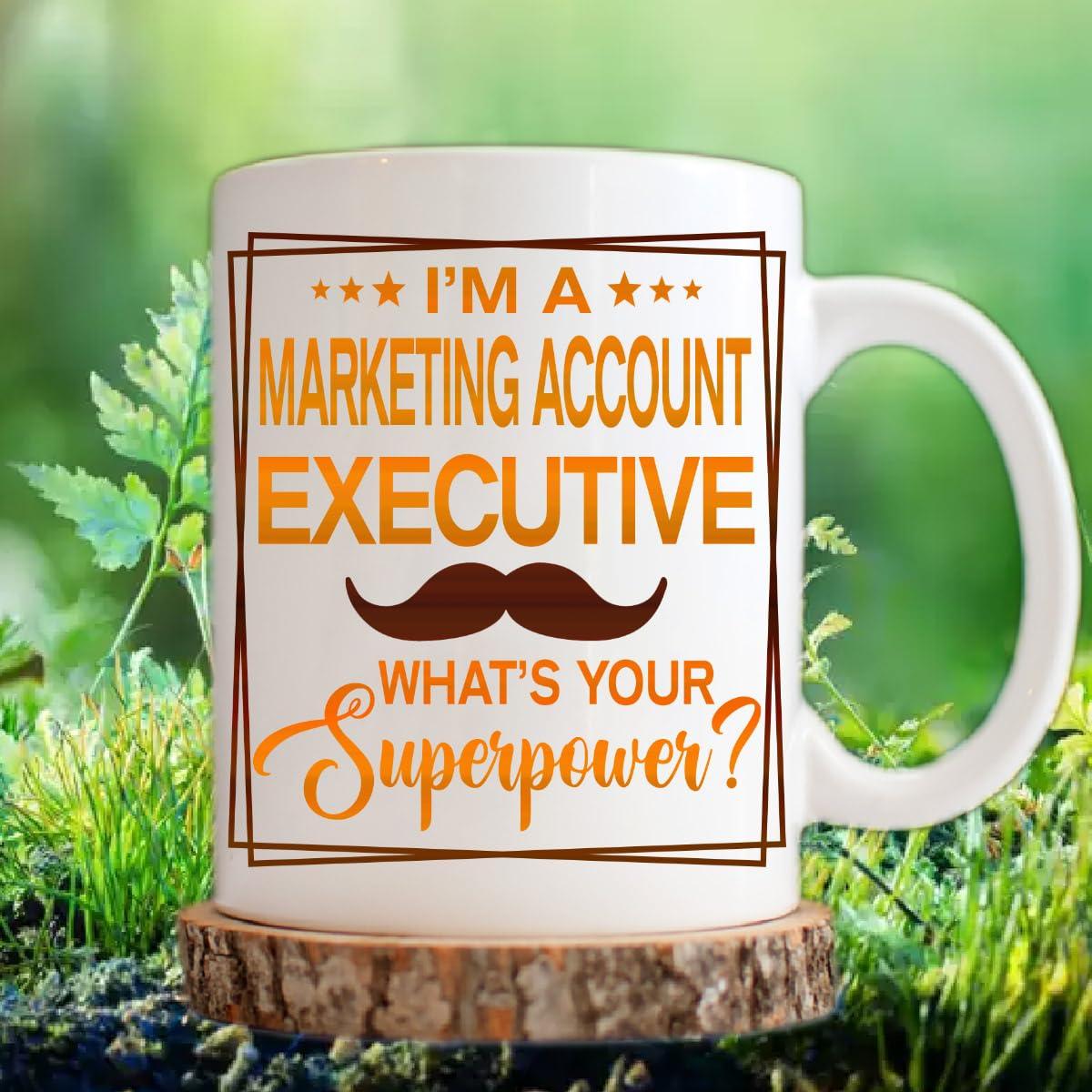 MONIZILUCKY Marketing Account Executive Mug, Marketing Account Executive Gift, Gift for Marketing Account Executive, Marketing Account Executive Retirement 11oz White Ceramic Coffee Mug - Christmas, Thanksgiving