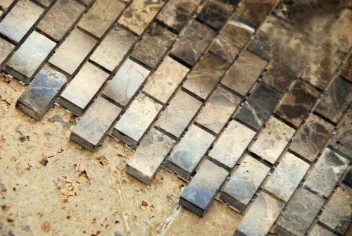 ORACLE Dark Emperador 5/8 X 1 1/4 Polished Marble Baby Brick Mosaic Tile