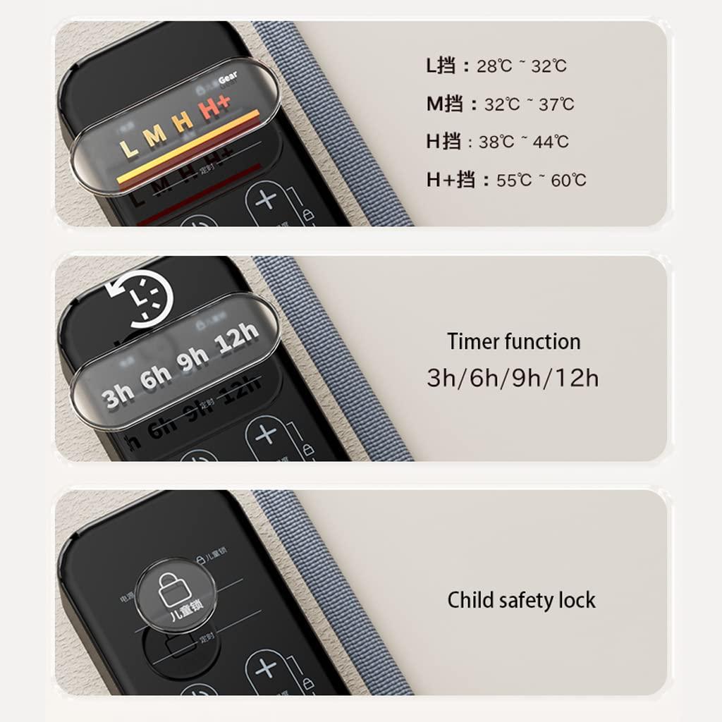 OLOTU OLOTU Under Rug Heating Mat Remote Control Heated Floor Mat Carbon Crystal Floor Heating Mat with Timer, 4 Levels Electric Floor Rug for Home