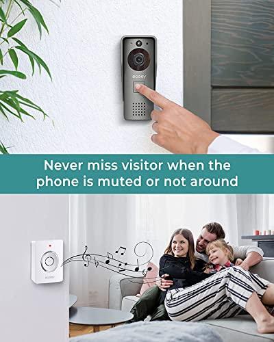 Ecoey Ecoey Video Doorbell Camera, Smart Wi-Fi Video Doorbell Wired with Two-Way Audio, Video Doorbell with 1080P HD, PIR Motion Detection, Removable TF Card, Doorbell Camera AC Powered, GW1003, 1PACK