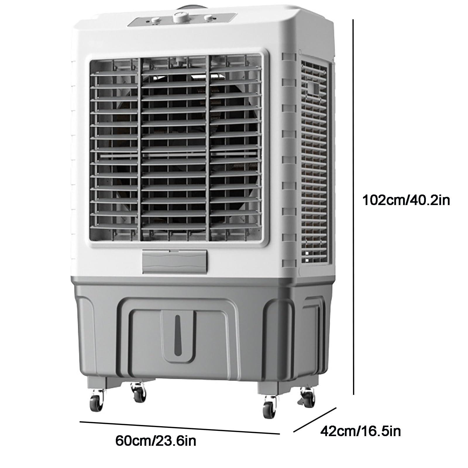 Yqyc Yqyc Industrial Strength Fan Cooler for Commercial, Office, Home - Portable Evaporative Air Cooler, Large Air Volume Industrial Air Conditioning Fan Water Cooling Fan and Caster Wheels with Brakes