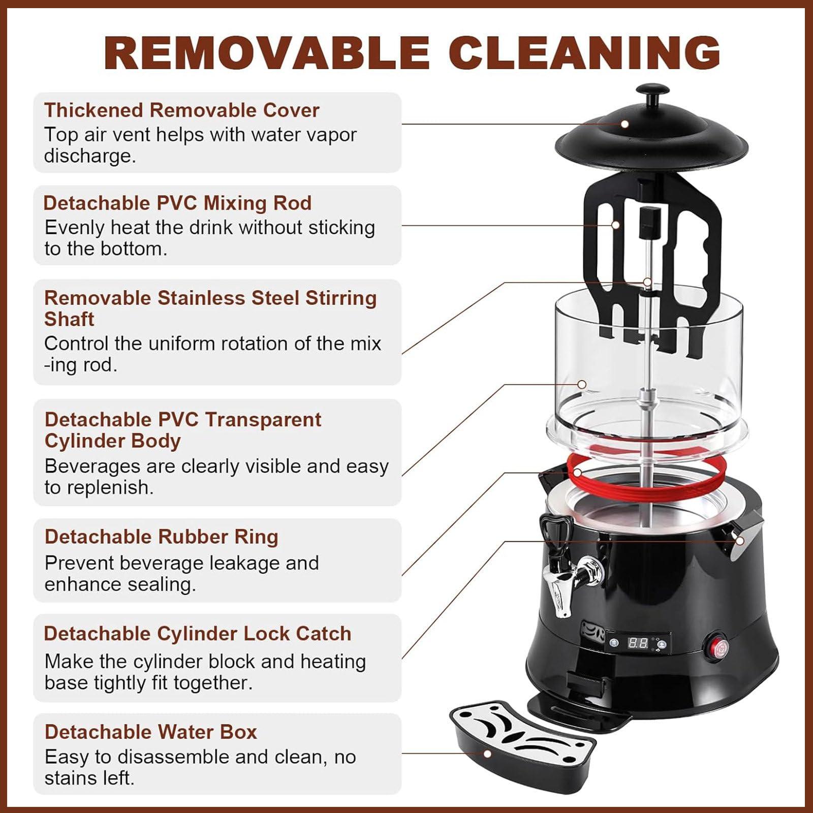 Eastnmythet Eastnmythet Hot Chocolate Dispenser 5L/10L, Commercial Electric Hot Chocolate Maker Machine for Heating Chocolate Coffee Milktea Juice, Chocolate Melting Machine,110V 10L