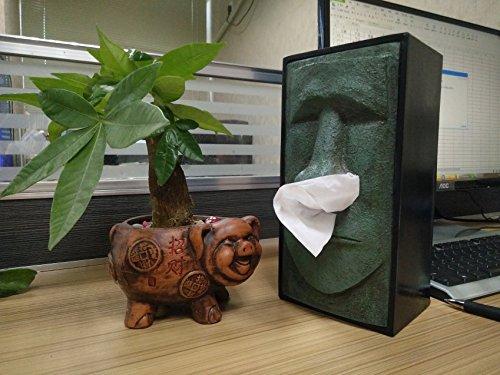 DearDo DearDo Funny Moai Tiki Head Tissue Box Easter Island Tissue Holder Schnoz Napkins Paper Dispenser Cover