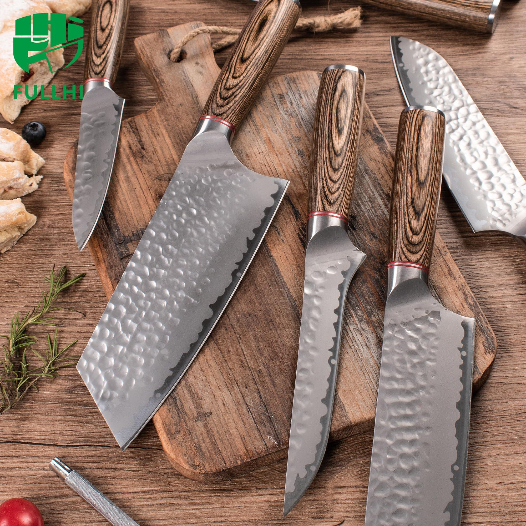 FULLHI FULLHI Knife Set 13pcs Japanese Knife Set, Premium Japan Stainless Steel Kitchen Knife Set with Knife roll package