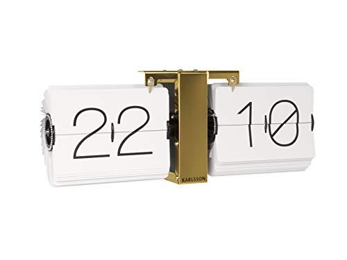 Karlsson Karlsson Flip Clock No Case White, Brass Stand, Steel, 8.5 x 36 x 14 cm