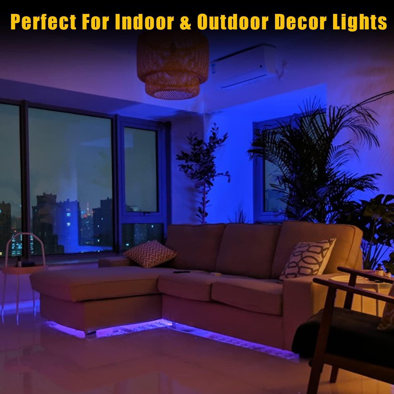 YM E-Bright EverBright Blue Led Strip Lights, Waterproof Flexible Led Strip Lights, PCB Black 5M /16.4Ft 5050 300Leds Neon Lights for Home Kitchen Bedroom Party Holiday Stage Decoration Led Tape Light