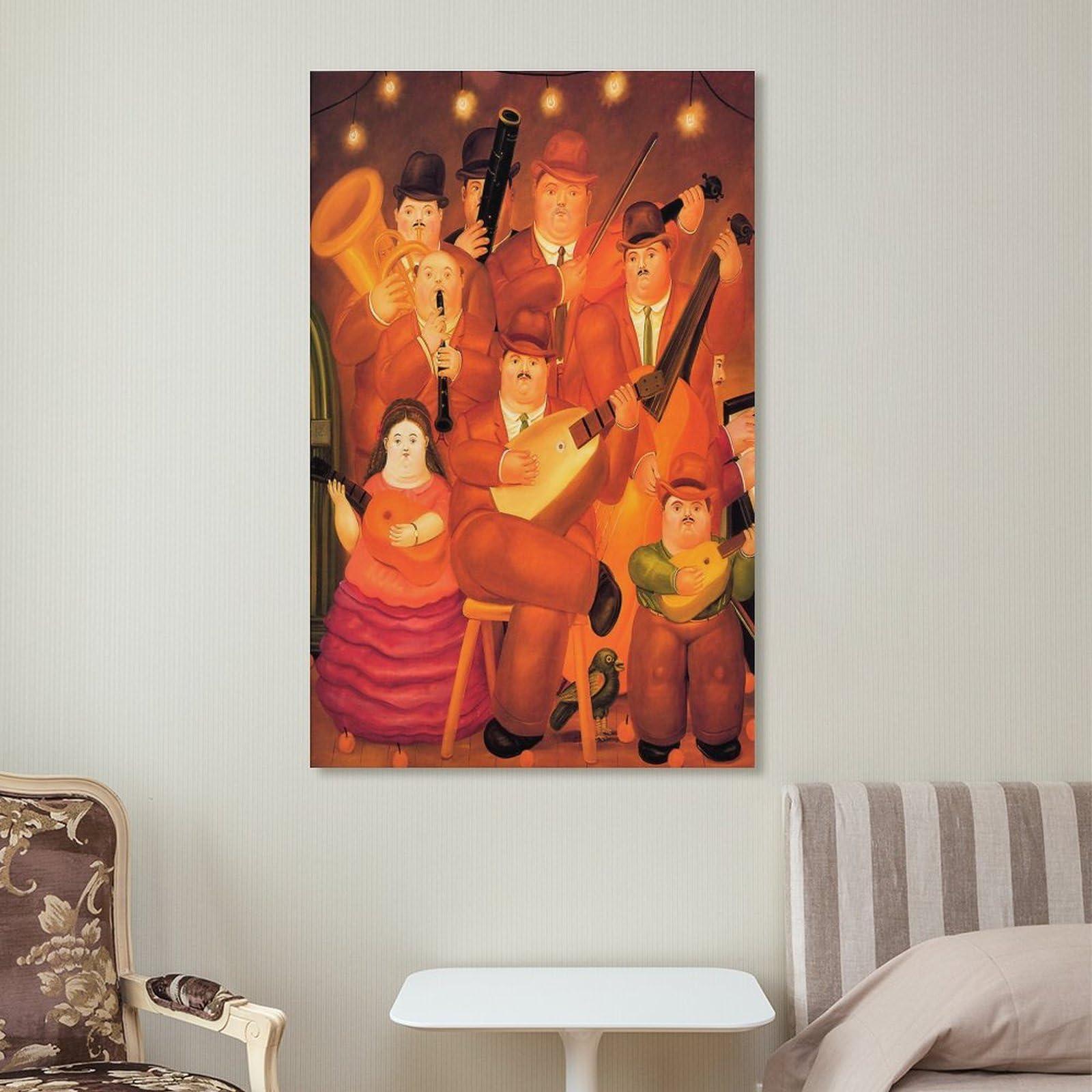 Generic Fernando Botero The Musicians Wall Art Poster Gifts Bedroom Prints Home Decor Hanging Picture Canvas Painting Posters 24x36inch(60x90cm)