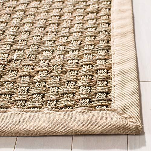 Safavieh SAFAVIEH Natural Fiber Collection Runner Rug - 2\'6\" x 8\', Natural & Beige, Border Basketweave Seagrass Design, Easy Care, Ideal for High Traffic Areas in Living Room, Bedroom (NF114A)