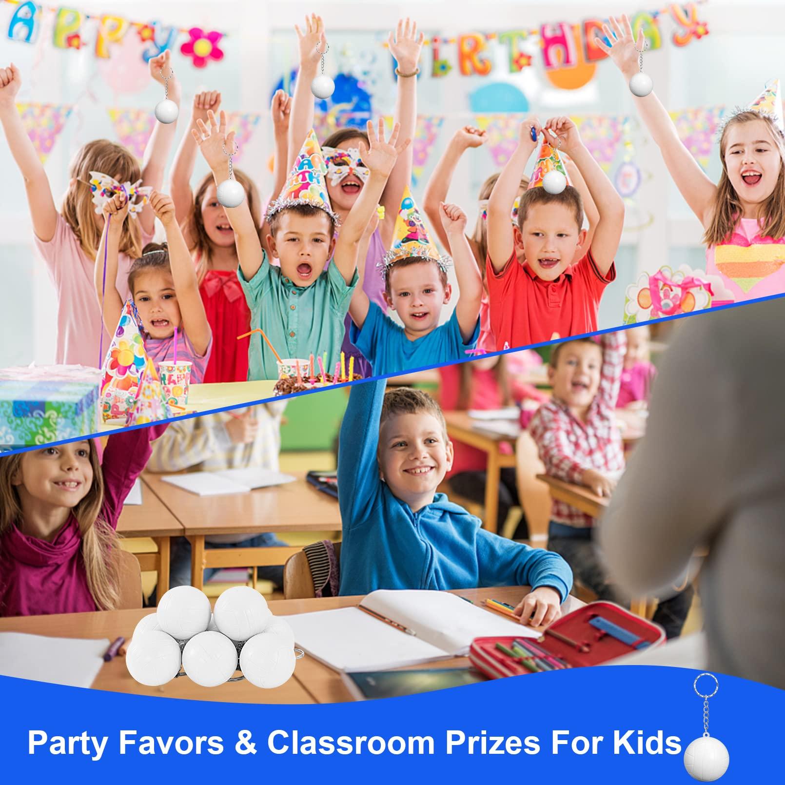 Ocbewua 24 Pack Volleyball Keychains,Volleyball Party Favors Supplies,Mini Volleyball Stress Ball Keychains,Sports Ball Keychains,School Carnival Reward,Party Bag Gift Fillers for Boys Girls Kids (Volleyball)