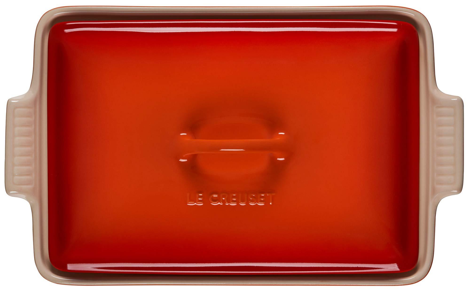 Le Creuset Le Creuset Stoneware Heritage Covered Rectangular Casserole, 4 qt. (12" x 9"), Flame