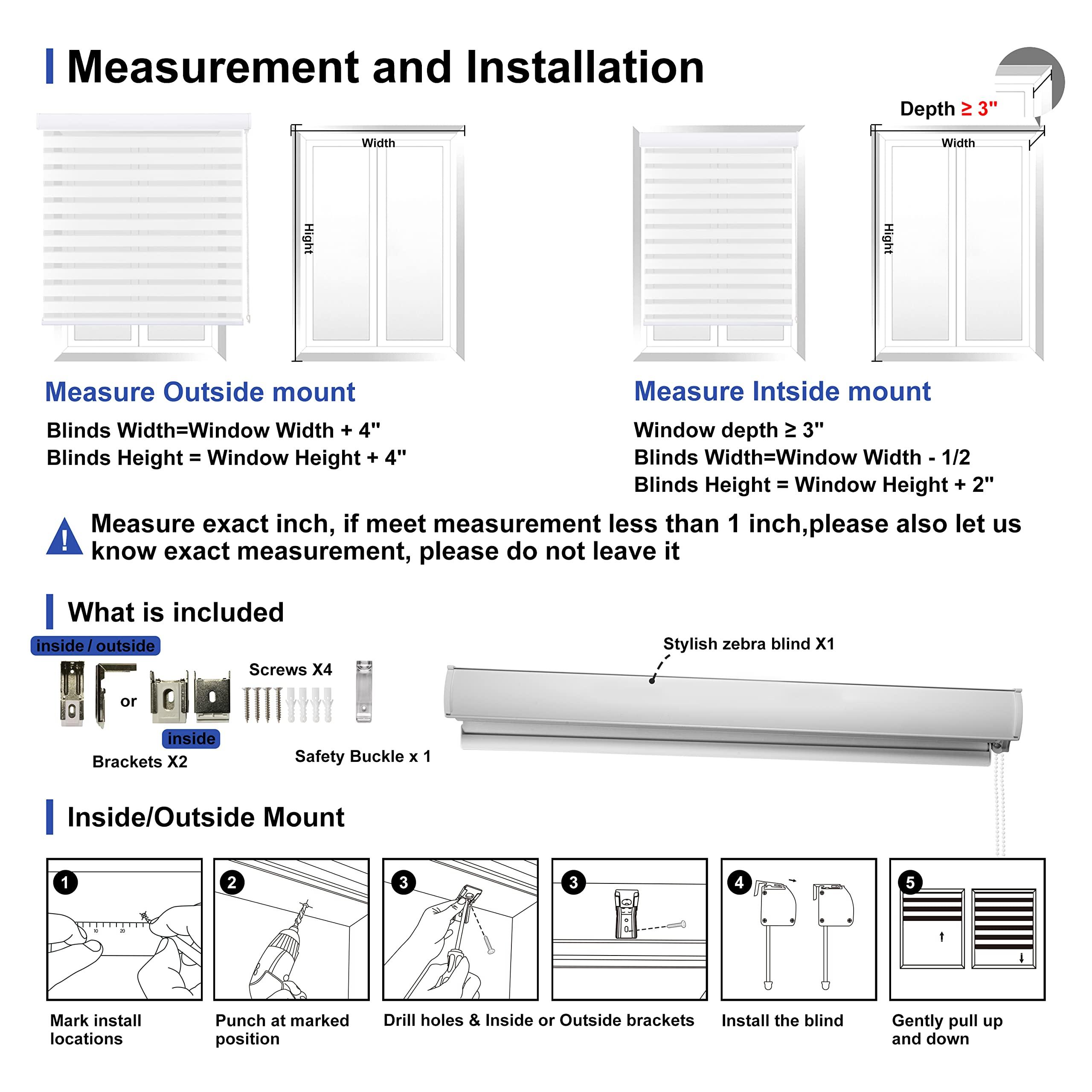 Sulugood Sulugood Blackout Zebra Blinds for Windows Horizontal Zebra Shades Dual Layer Roller Shades,Heat Insulation Day and Night Window Blinds.Bedrooms.Children's room.Light Green.13 W x 56" H