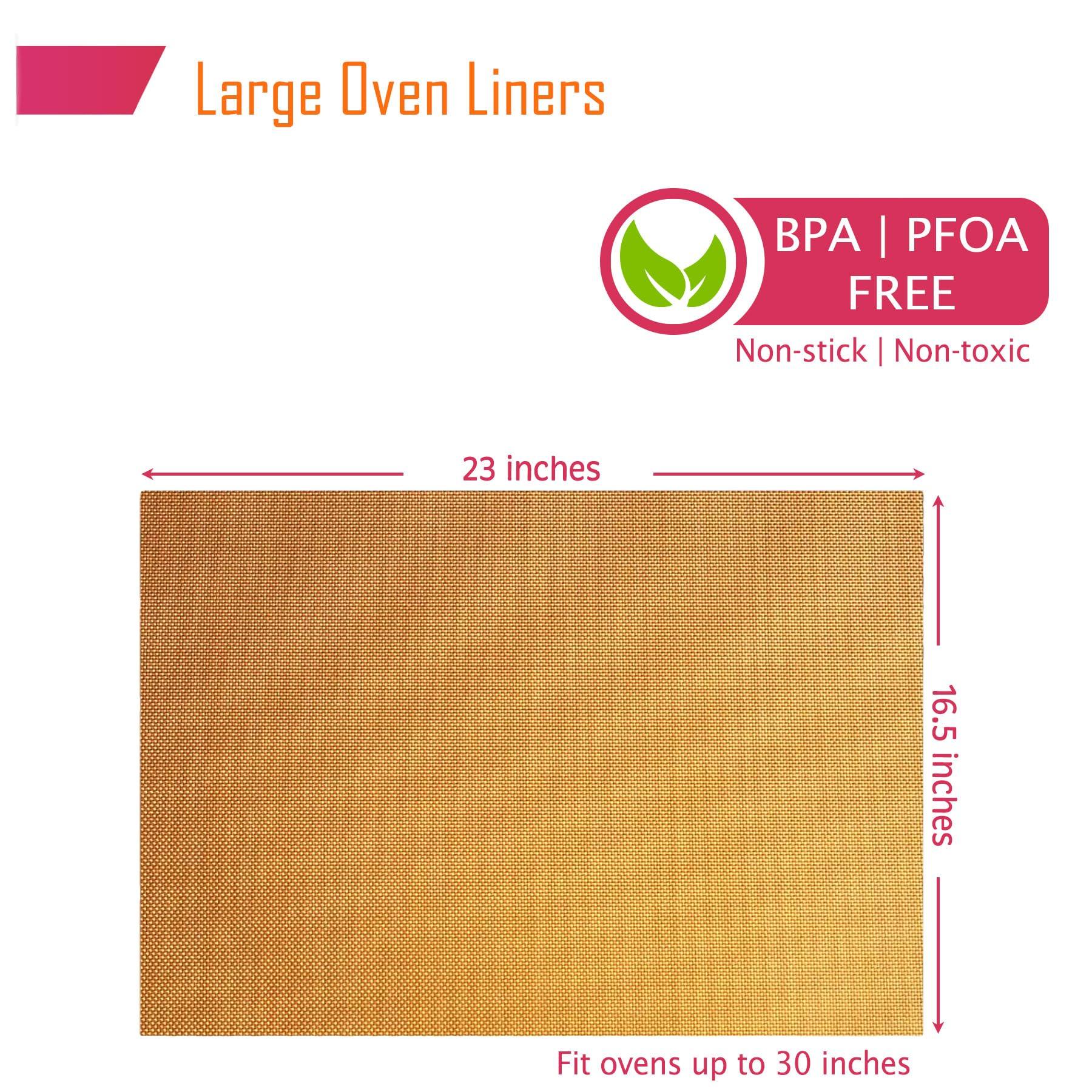 Forever Young & Co. Forever Young & Co. 2 Pack Non-stick Copper Large Oven Floor Protector Liner, Grilling Mats Reusable Baking Mats Heavy Duty Grill Mat of Electric Gas, Toaster, Microwave Ovens Grills, Easy to Clean